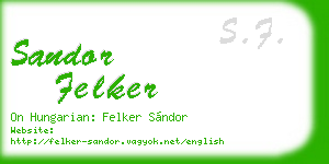 sandor felker business card