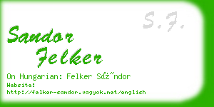 sandor felker business card